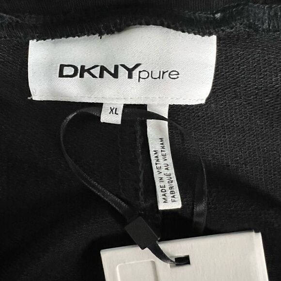 DKNY Pure Travel Pants Black Elastic Waist and Wide Leg Style Lounge Leisure XL - Picture 4 of 16